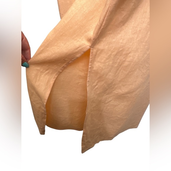 DKNY Linen Dress Flamingo Peach Maxi NWT - Picture 3 of 6